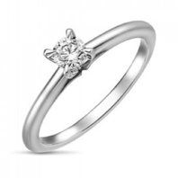 Помолвочное кольцо R01-SOL38-025-G2-М13301 из белого золота, гладкое