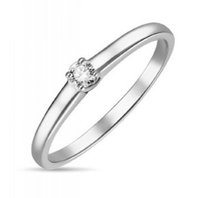 Помолвочное кольцо R01-SOL40-010-G2-М13302 из белого золота, гладкое