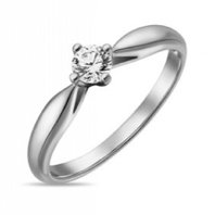 Помолвочное кольцо R01-SOL53-020-G2-М13304 из белого золота, гладкое