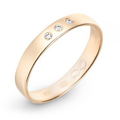 Обручальное кольцо R01-WED-00003-М7655 - Ювелирный бренд Московский ювелирный завод